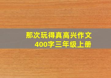 那次玩得真高兴作文 400字三年级上册